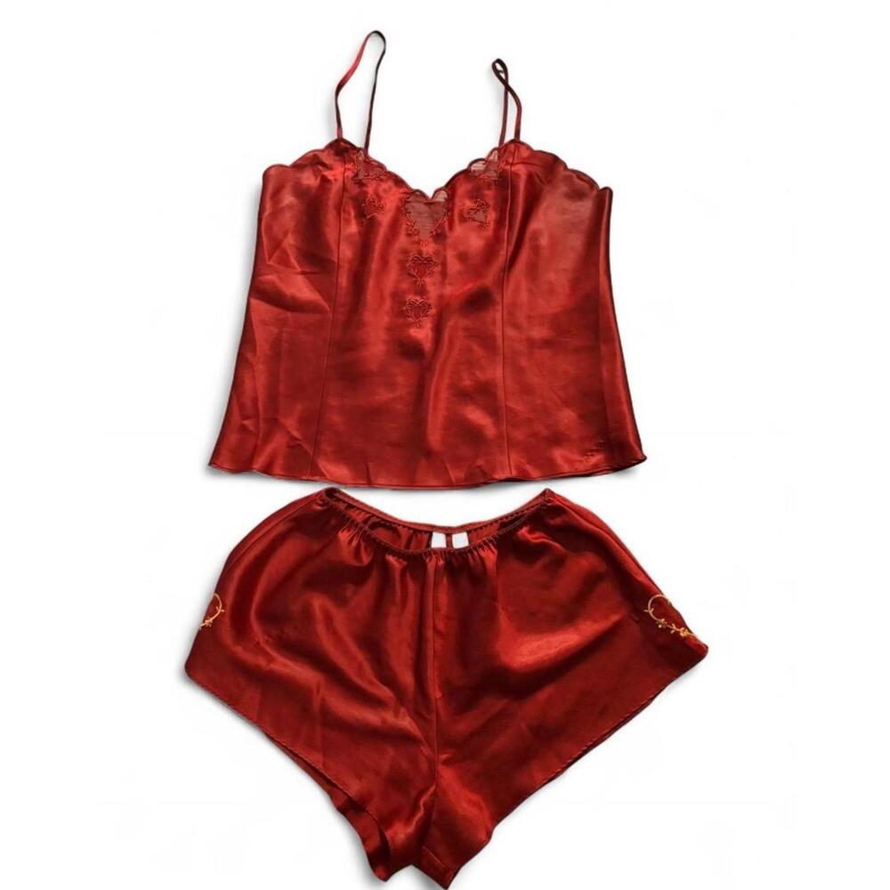 Valerie Steven’s Red Heart Sleepwear Set Size Small